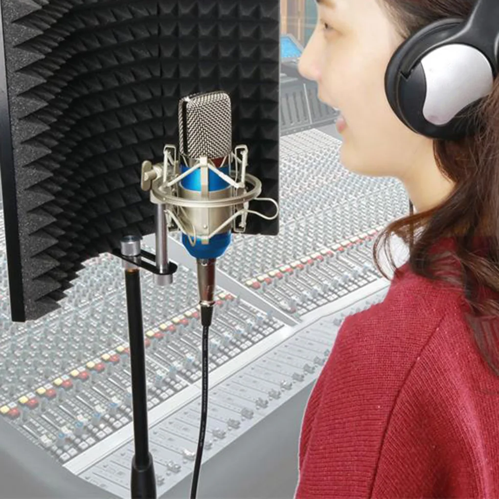 

Microphone Isolation Shield Studio Mic Sound Absorbing Reflector Condenser Recording Studio No Desktop Support