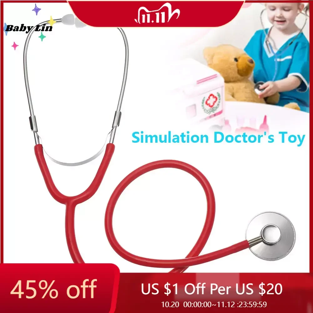 

New Kids Stethoscope Toy Simulation Doctor's Toy Family Parent-Child Games Imitation Plastic Stethoscope Accessories 7 Colors