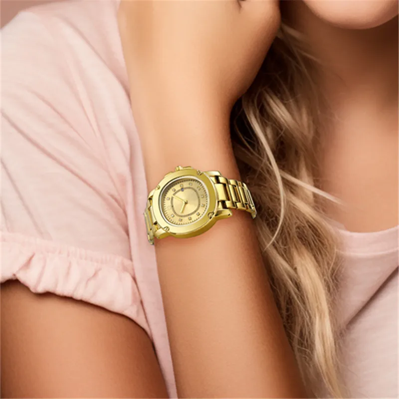 Женские большие Брендовые Часы ldaie для девушек простой браслет из сплава