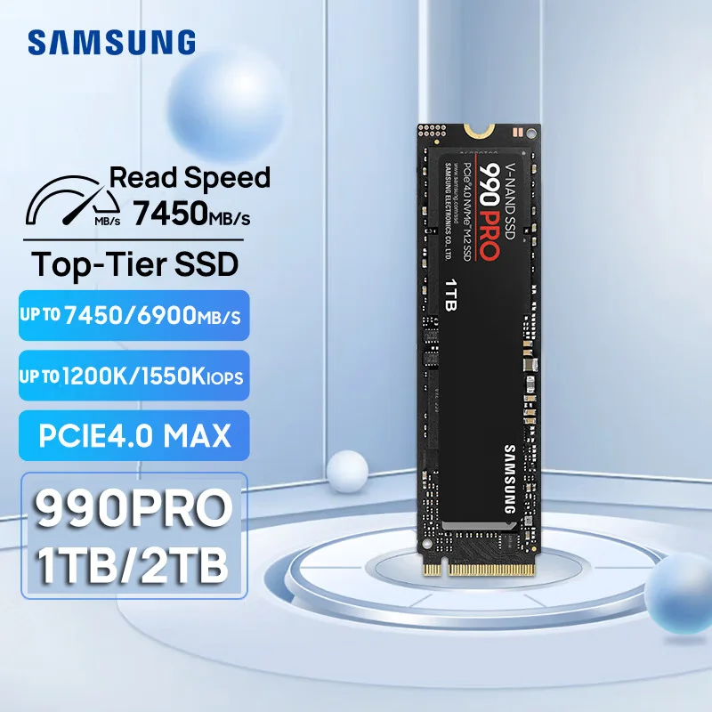 

SAMSUNG 990 Pro SSD 1TB 2TB NVMe PCIe 4.0 Up 7450MB/s M.2 2280 Disk Drives for PS5 PlayStation5 Laptop Notebook Gaming Computer