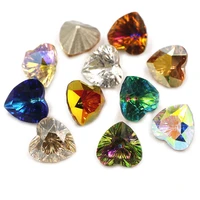 heart shape crystal ab color k9 glass stone point back glue on rhinestones wedding dress shoes bags diy nial art