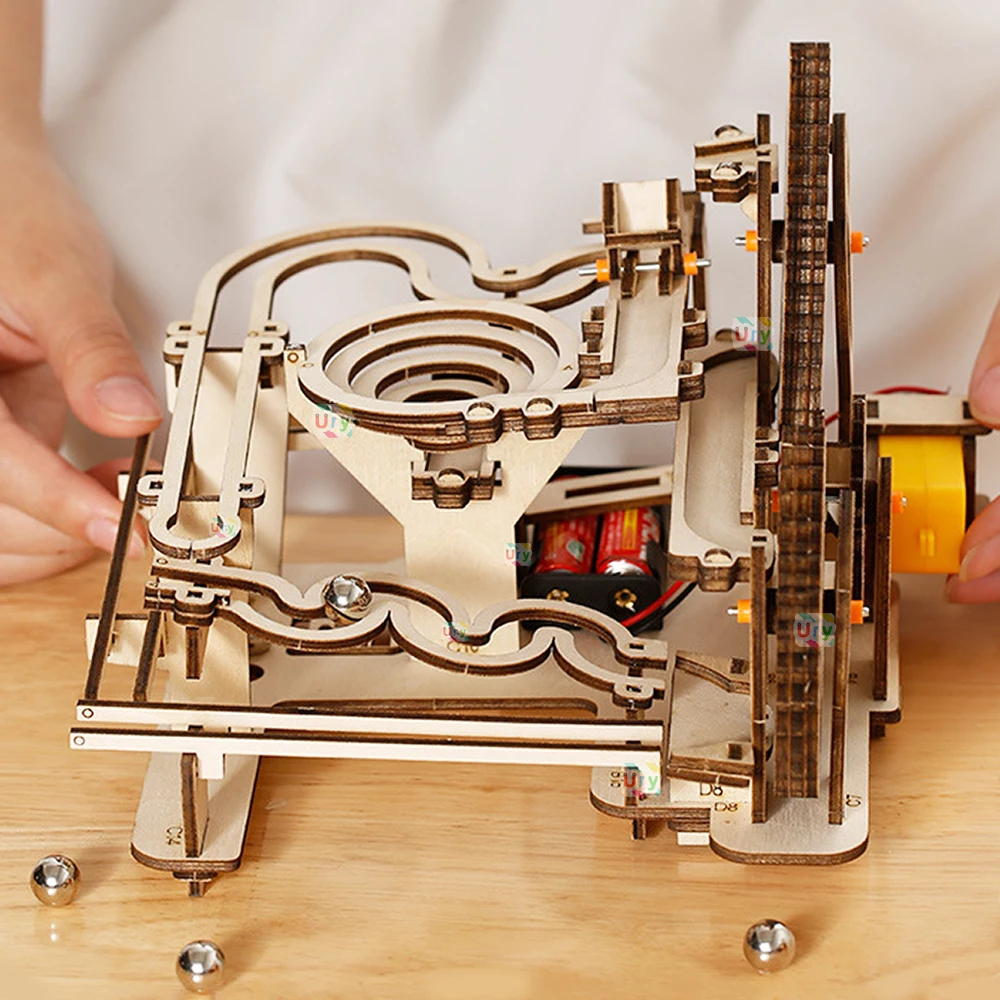 3D Деревянный Набор Головоломок С Электрической Катапультой Механическая Модель