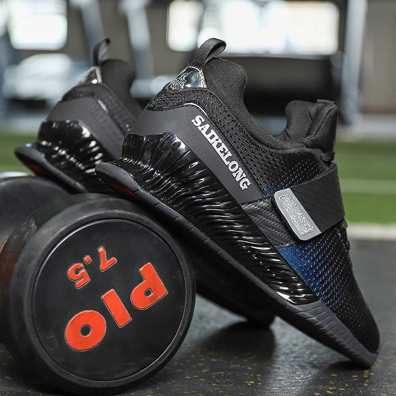 Professional Men's Squat Weight Lifting Shoes Mesh Breathable Weight Lifting Squat Training Shoes Men's Anti-slip Fitness Shoes