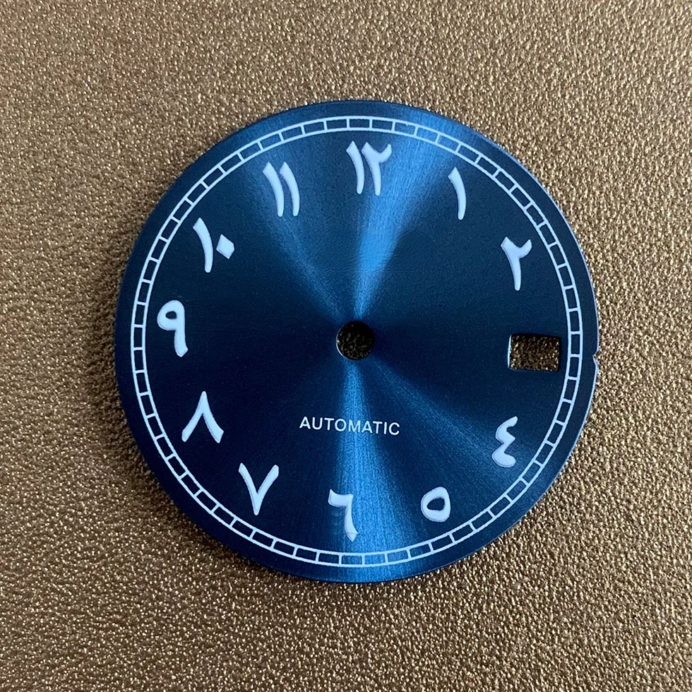 S Watch Dial Accessories Modified 28.5mm Arabic Font Green Luminescent Sunray Face for NH35 NH36 Movement Watch Accessories