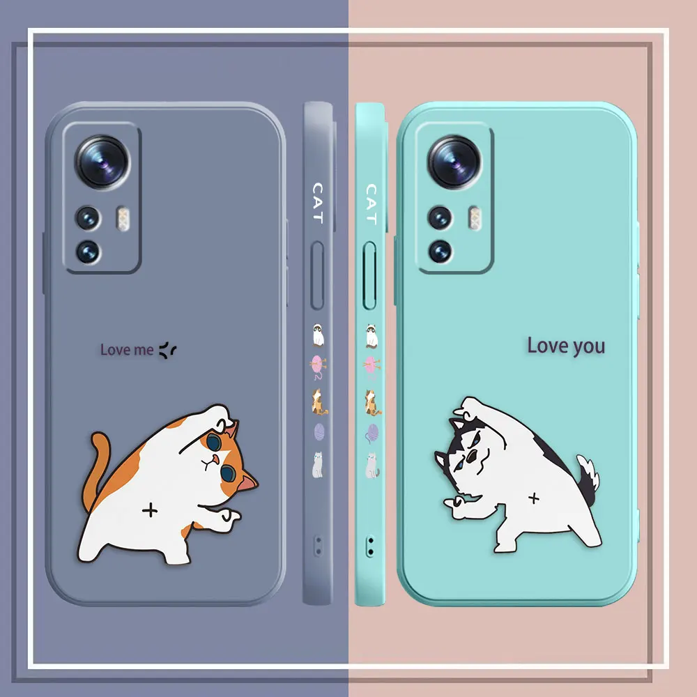 Phone Case For Xiaomi 13 12 12T 12S 11 11T 10 10S 9 8 Pro Ultra Lite Colour Case Cover Funda Cqoue Shell Capa Funny Couple Cats