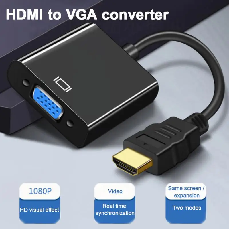 

1080P HDMI-compatible to VGA Adapter Digital to Analog Converter Cable For Xbox PS4 PC Laptop TV Box to Projector Displayer HDTV