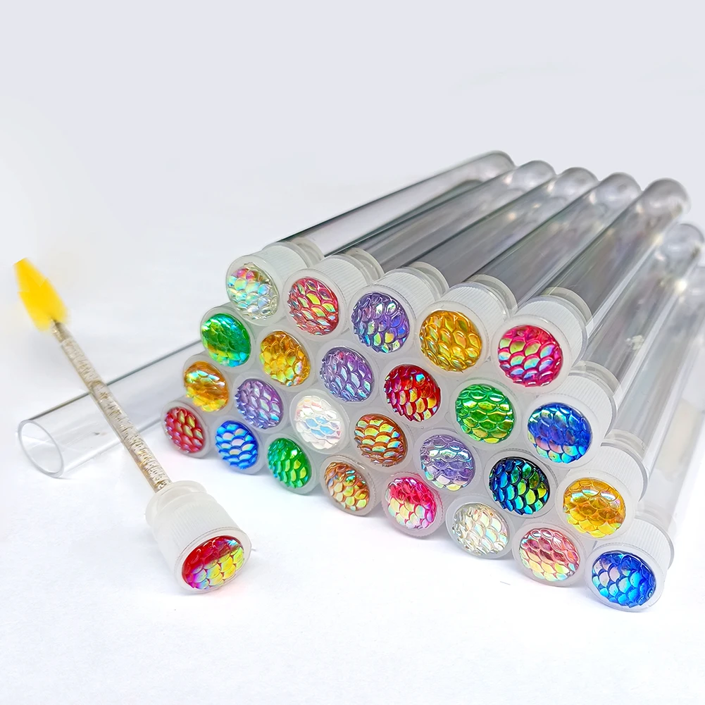 50/100pcs Reusable Mascara Wand Tube for Eyelash Extension Spoolies Cleaning Eyebrow Brush Resin Drill Replaceable Dust-proof