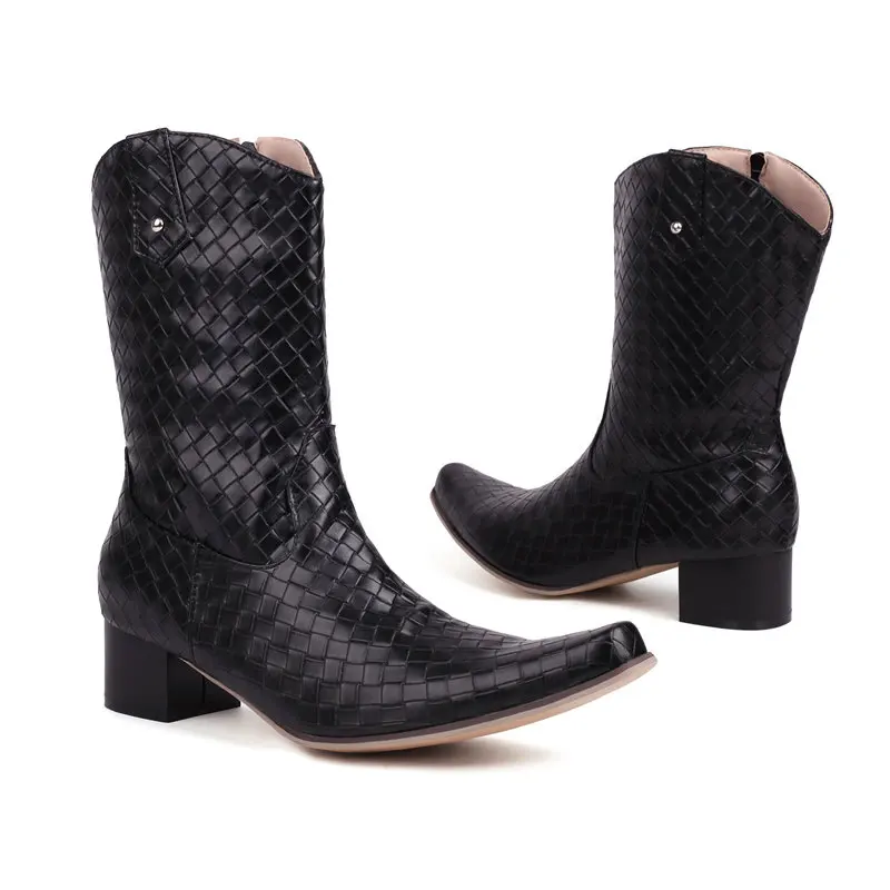 Girseaby/женские сапоги до середины икры с квадратным носком на массивном каблуке 4 5