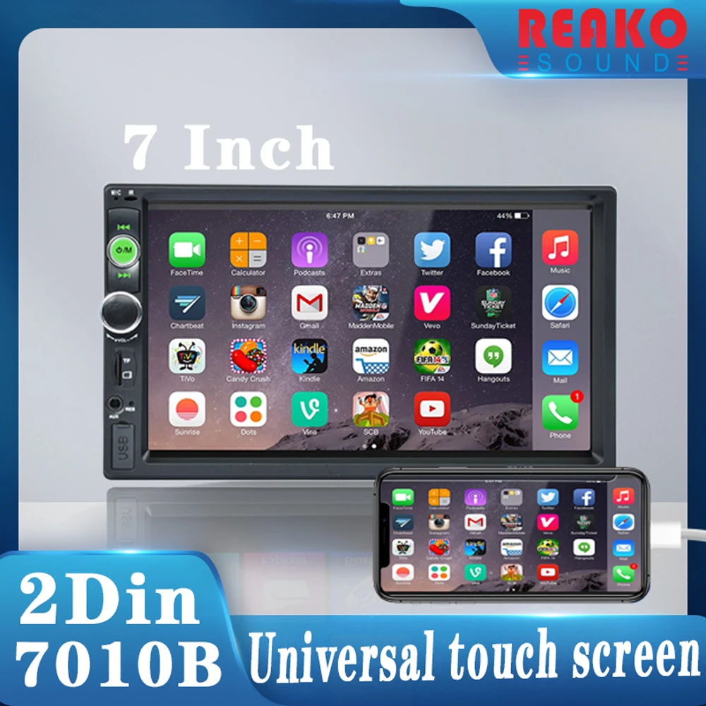 Мультимедийный плеер REAKO 7010B стерео-система 2 Din с 7-дюймовым сенсорным экраном