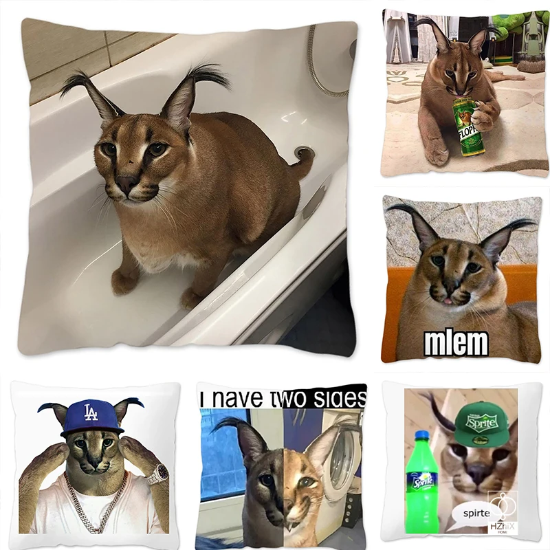 

2022 Floppa Cute Meme Cushion Cover 60X60 Home Decor Dakimakura Funny Cat Throw Pillow Case for Living Room Housse De Coussin