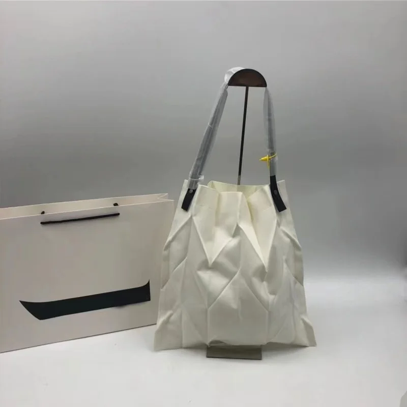 Японская плиссированная сумка для покупок однотонная подмышек подходящая ко