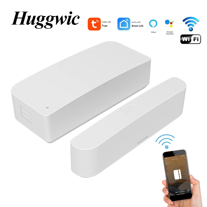 

Huggwic Tuya Door Window Sensor Smart Home WIFI Remote Control Message Alerts Door Open Closed Detector Via Alexa Google Home