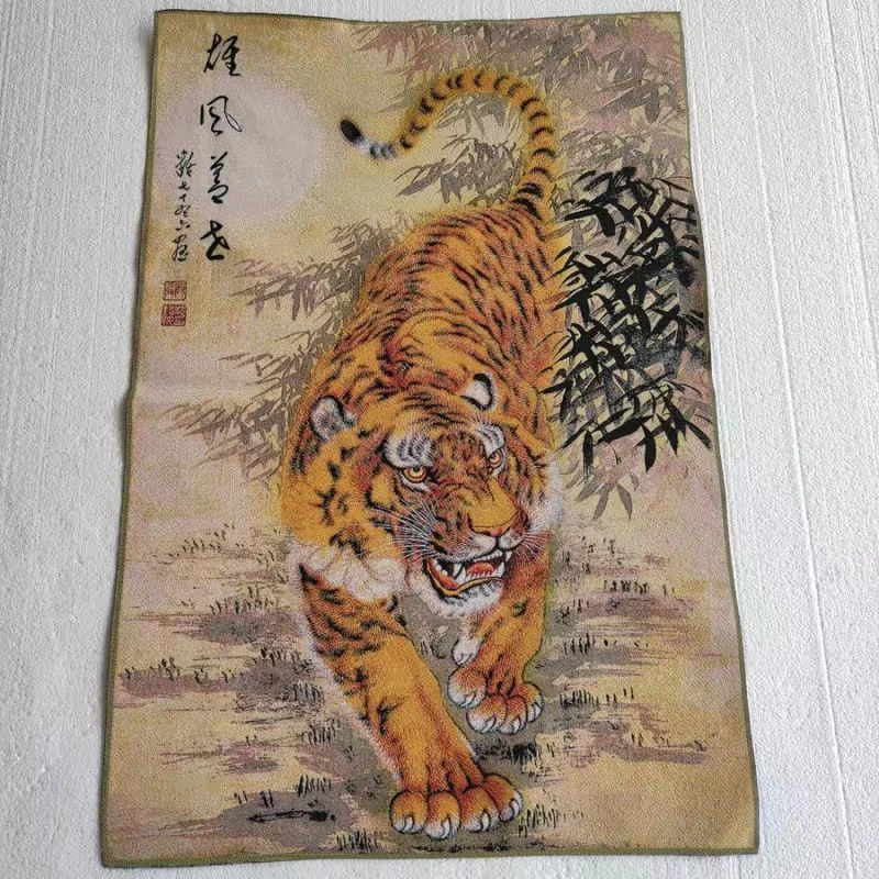

Картина с тигром Thangka, картина с тигром, картина с вышивкой из парчи, изысканное украшение для дома, благоприятный рисунок Thangka