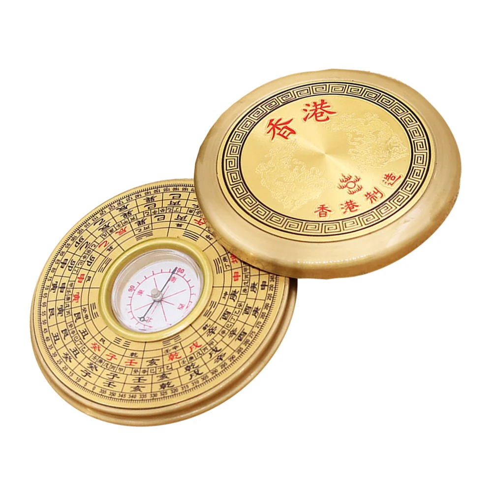 

Rustic Decor Compass Geology Demonstrator Round-shaped Chinese Equipment Education Vintage Alloy Copper Chic Traditional Travel