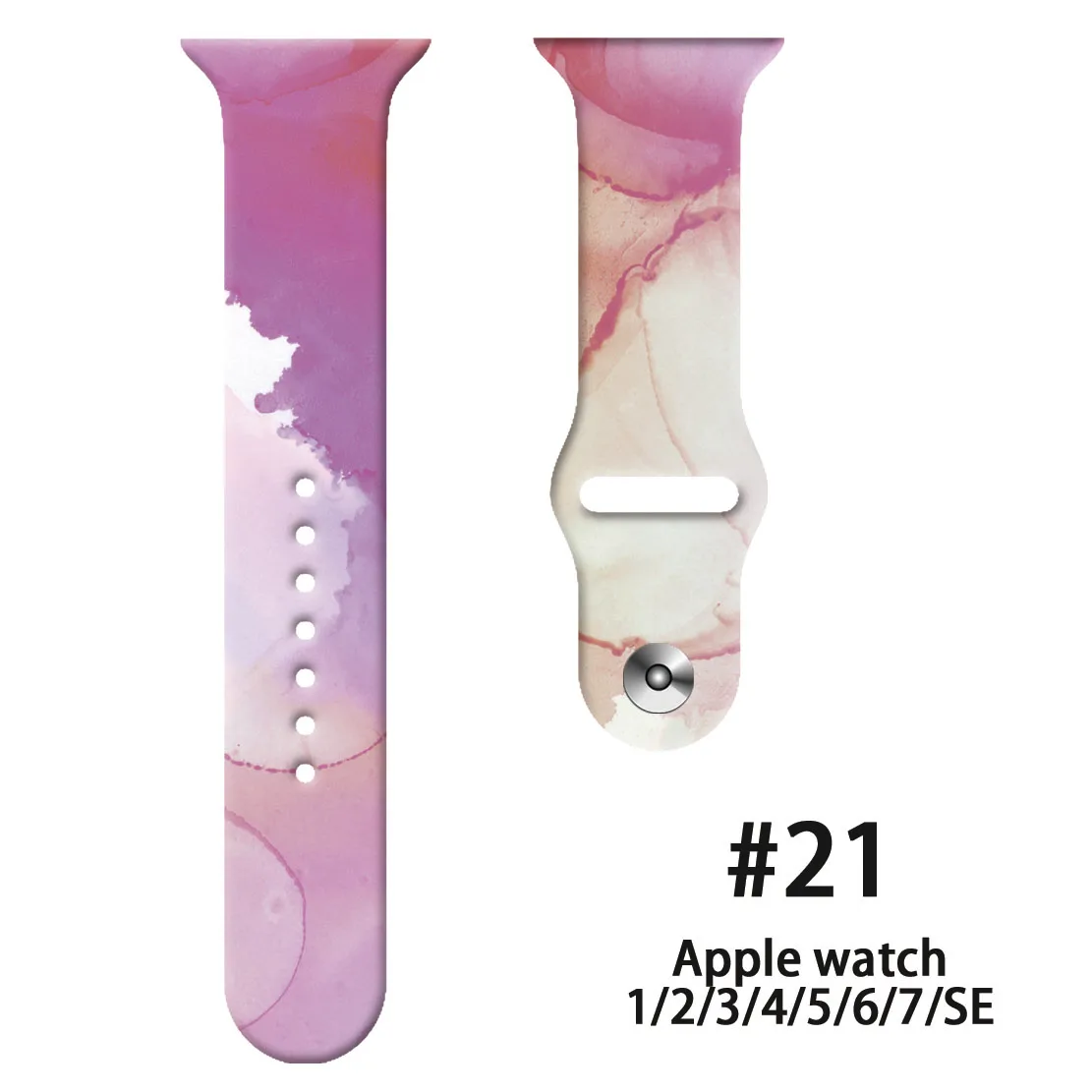 

For Apple Watch Band S8 7 SE 6 5 4 3 Silicone Print Color 45MM 49MM 42MM Bracelet Strap For iWatch Wristband 38MM 40MM 41MM 6 SE
