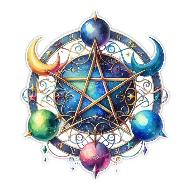 

Готическая пентаграмма, автомобильная наклейка, виниловая наклейка, водостойкая наклейка на заднее окно, мотоцикл, кемпер, бампер, украшение для ноутбука, SH723