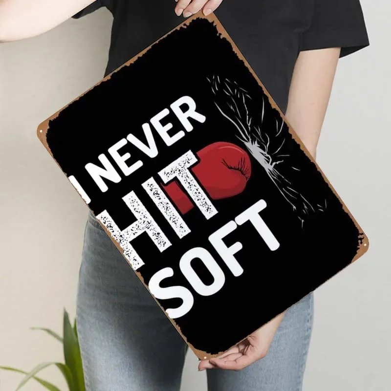 Металлический постер I Never Hit Soft Sports клубный Американский винтажный металлический