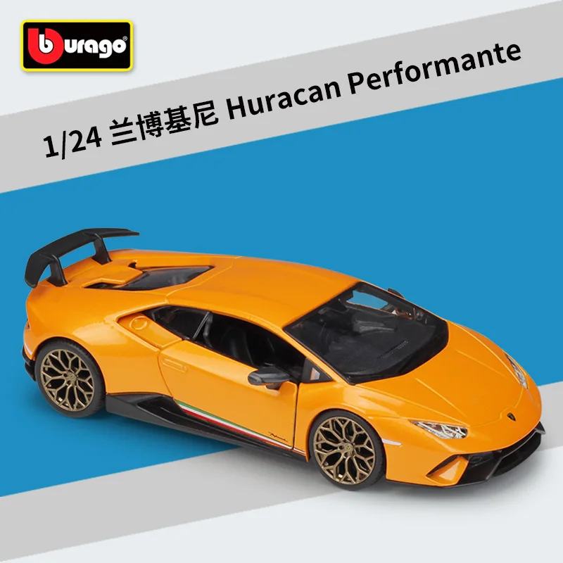 

Bburago 1:24 Lamborghini Huracan, эффективная оранжевая спортивная машина, статическая имитация литая модель автомобиля из сплава B533