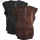 Средневековый жилет среднего возраста, искусственная кожа, мужской нагрудный жилет из замши, верхняя одежда, свитер, пальто на Хэллоуин для мужчин, винтажная коллекция 20