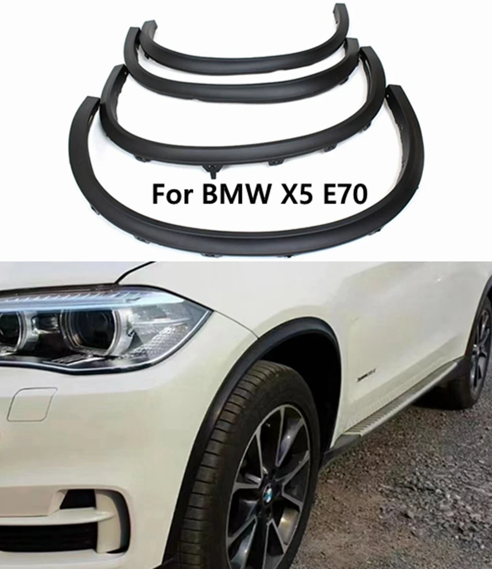 

For BMW E70 X5 SUV 4 PCS 2007 - 2013 PP Black Wide Body Wheel Car Accessories Car Fender Wide Body Wheel Eyebrow