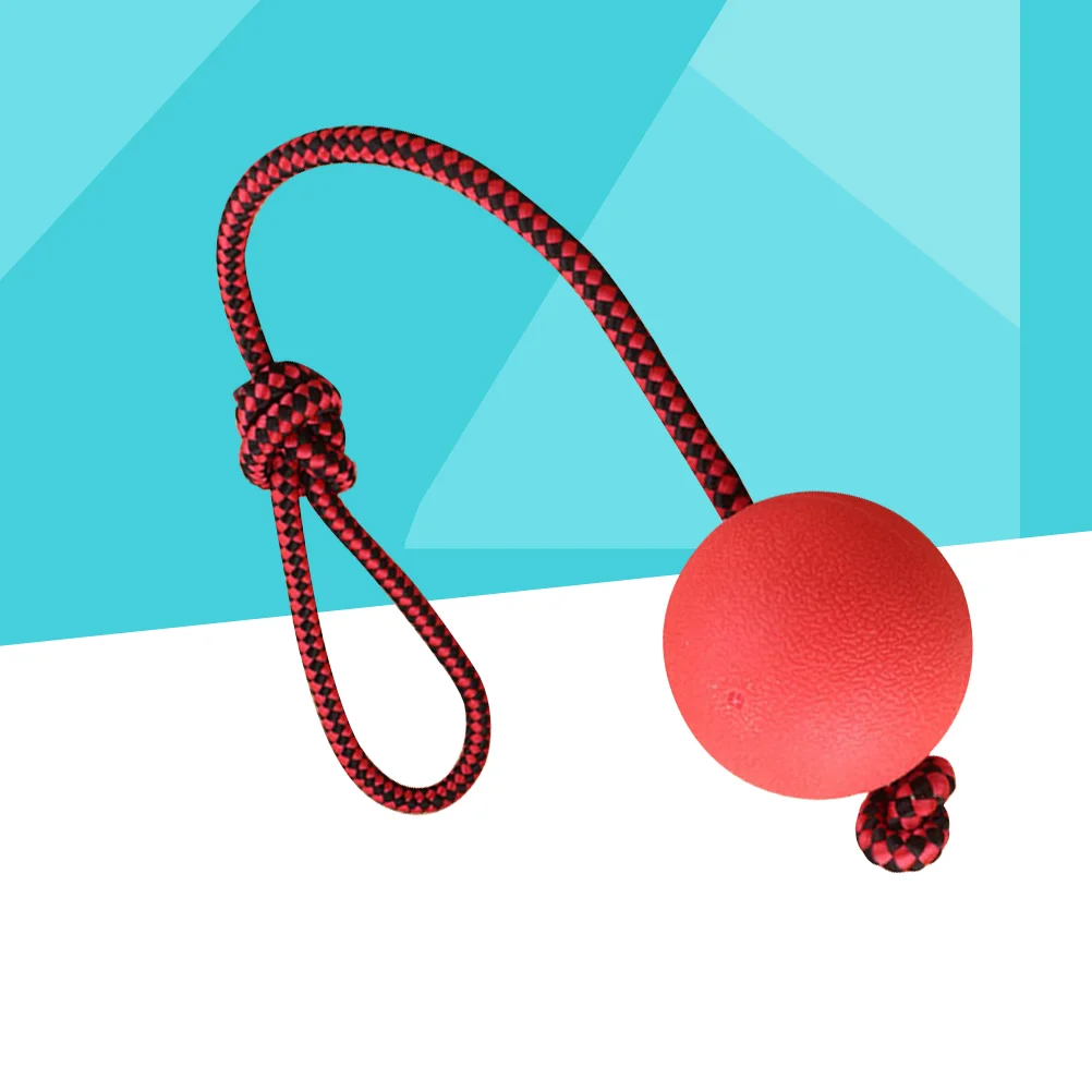 

Pet Toy Ball Rope Elastic Solid Ball Bite-Resistant Training Tool for Dog Puppy (Red)