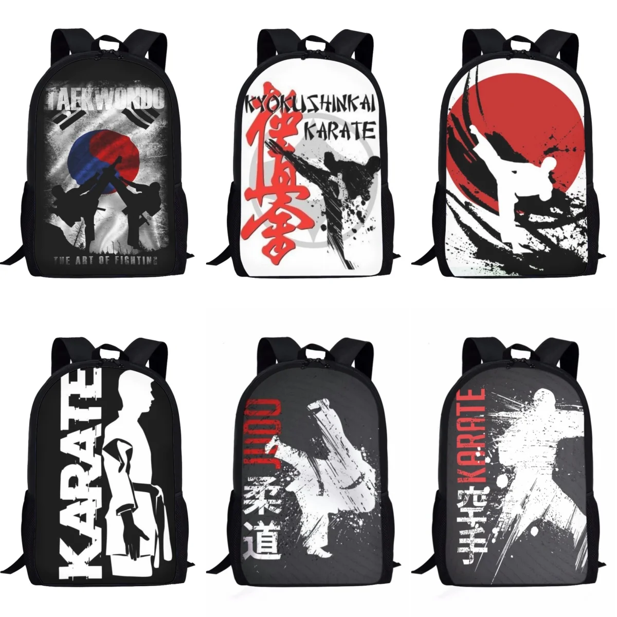 Cool Martial Art JUDO KARATE School Bags for Kids Boys Casual Book Bags Back to School 3D Taekwondo Children Schoolbags Backpack