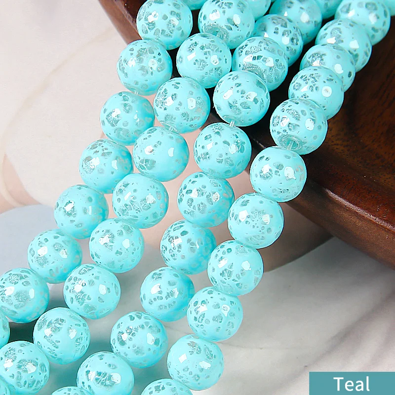 

15inch 46Pcs Crystal Beads Ceramic Veins Smooth Loose Round Spacer Beads For Bracelets Handmade DIY Jewelry Components Making
