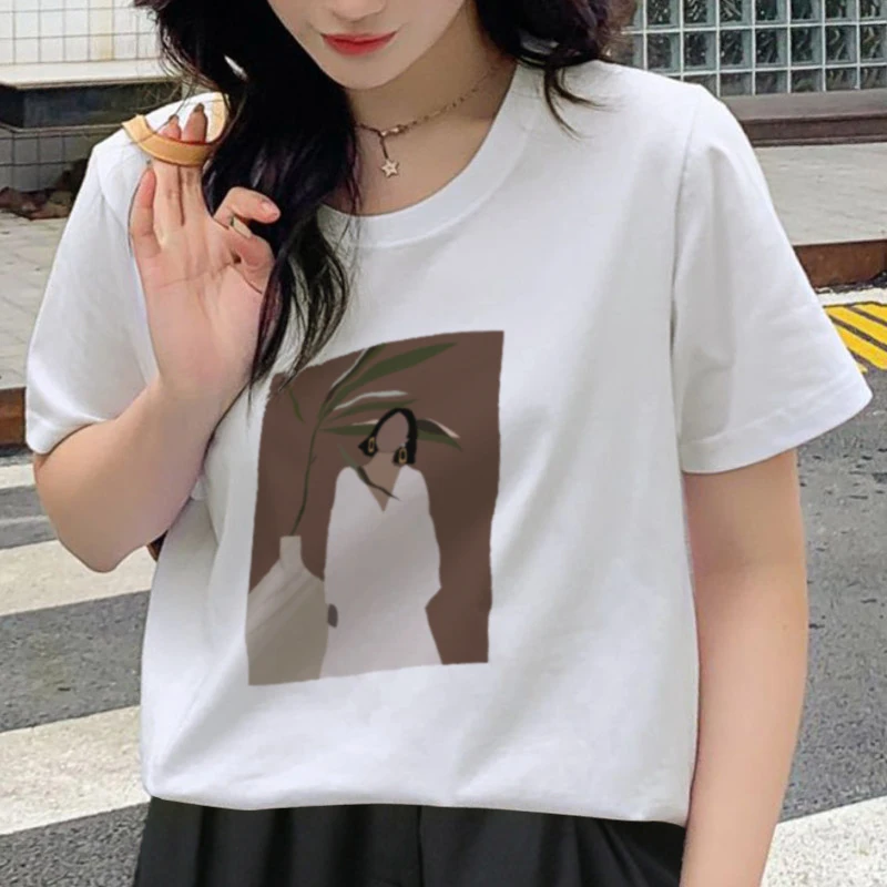 

YK23 Summer Casual T Shirts for Women Kawaii Streetwear Cute Top Clothes Funny Print Short Sleeve O-neck Graphic T Shirts Women