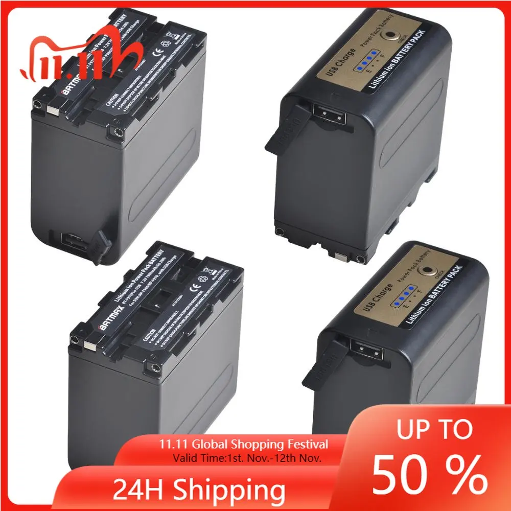 

Встроенный USB-аккумулятор на 7800 мА · ч Φ F960 F970 со светодиодным индикатором питания для Sony F960 F550 F570 F750 F770 MC1500C 190P