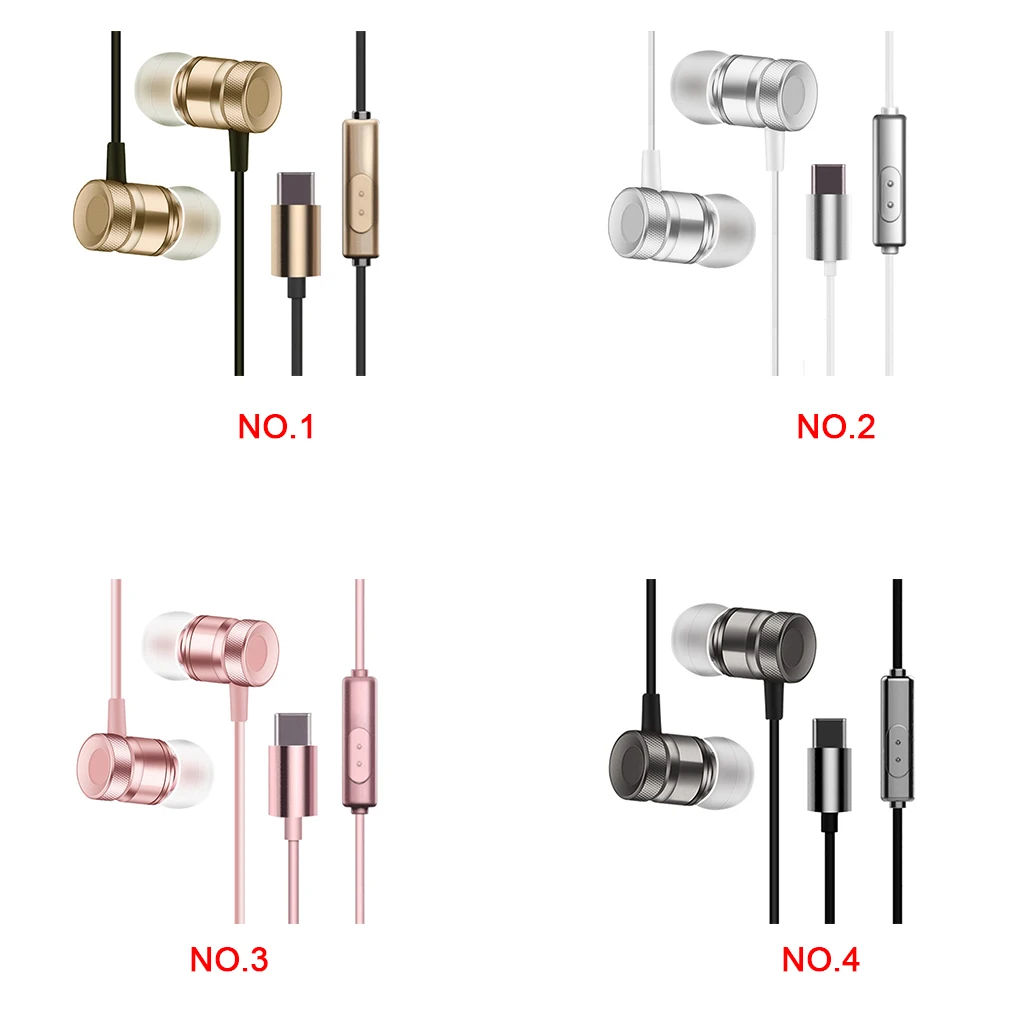 

Type-C Port In-ear Super Bass Line Control Earphone Phone Aluminum Alloy Microphone Wired Headset