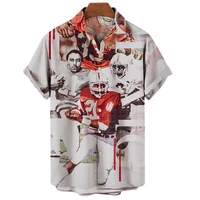 2022 summer new mens hawaiian shirts rugby 3d printed cuban collar casual shirts single button street vintage shirts unisex top