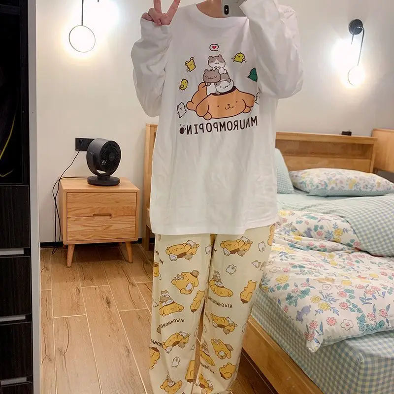 Новинка пижамные брюки Sanrio с помпоном пурпурные женская летняя длинная Пижама