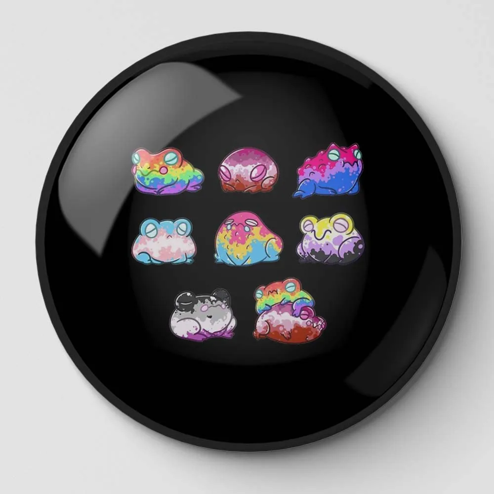 Гордость лягушки пансексуальный флаг они лягушка он мягкая булавка на пуговицах