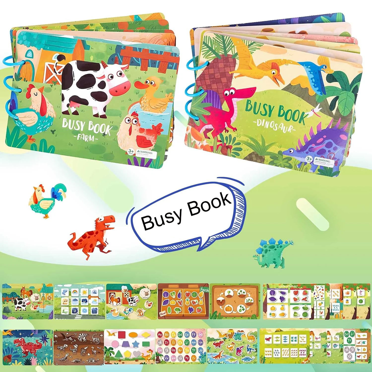 

Baby Busy Book Montessori Preschool Activity Book Children Early Learning Toys Quiet Book Sticker Books for 2 3 4 Year Old Kids