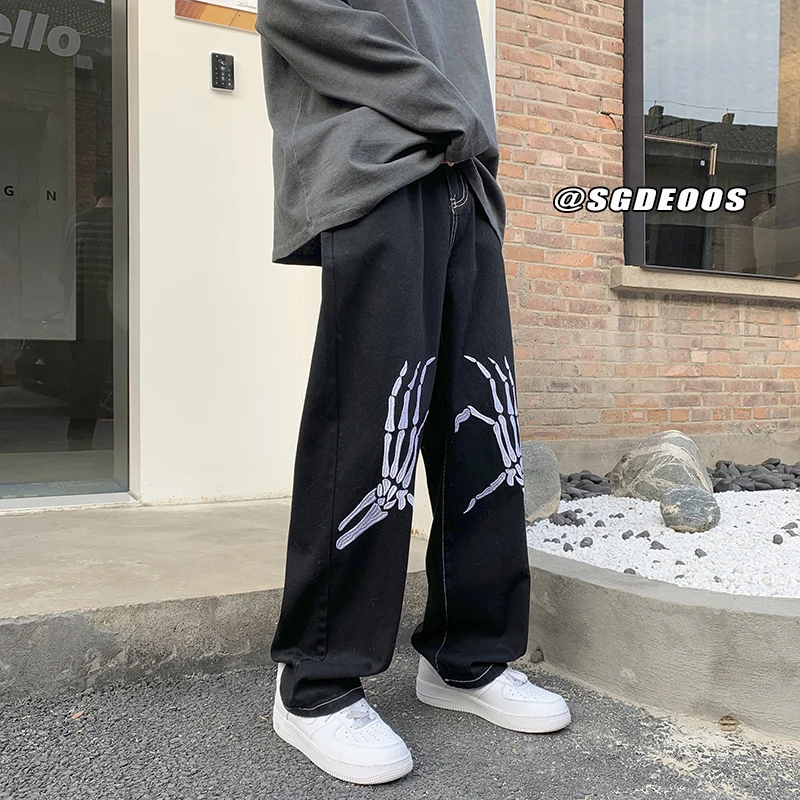 EOENKKY/2022 Men's jeans Neutral Wide Leg Denim Trousers Men Jeans asthetic Man Jeans Pants for boy Casual Baggy hip hop