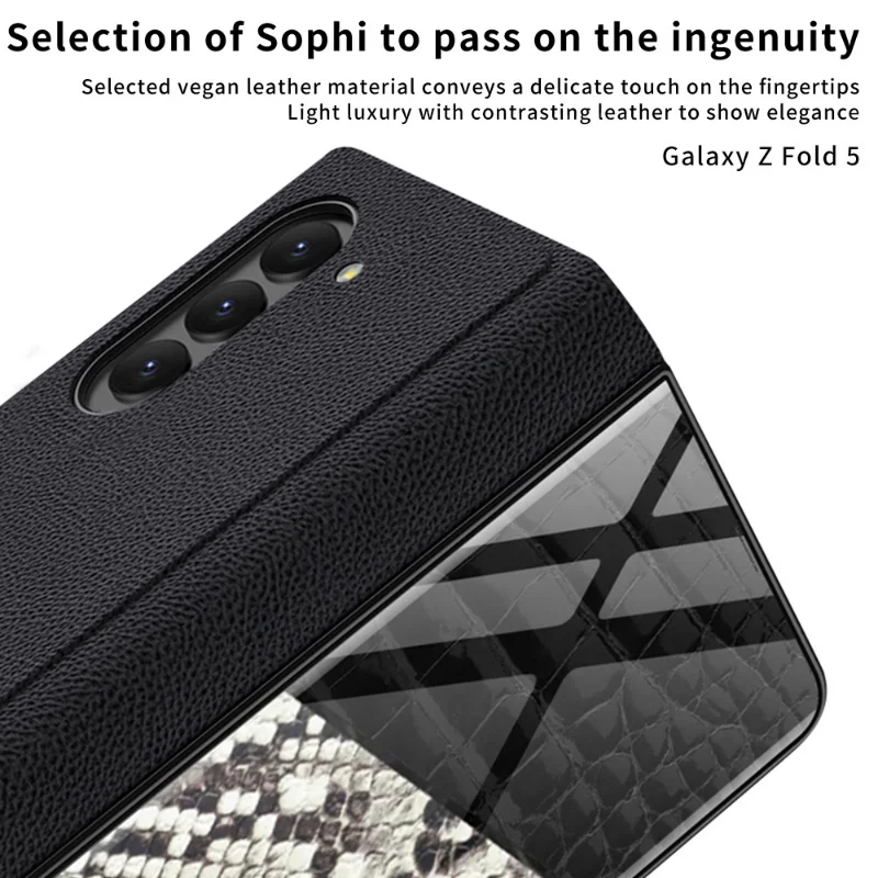 Luxury Flip Mirror Phone Case for Samsung Galaxy Z Fold5 Case All-inclusive Shockproof Shell for Samsung Z Fold 5 Case