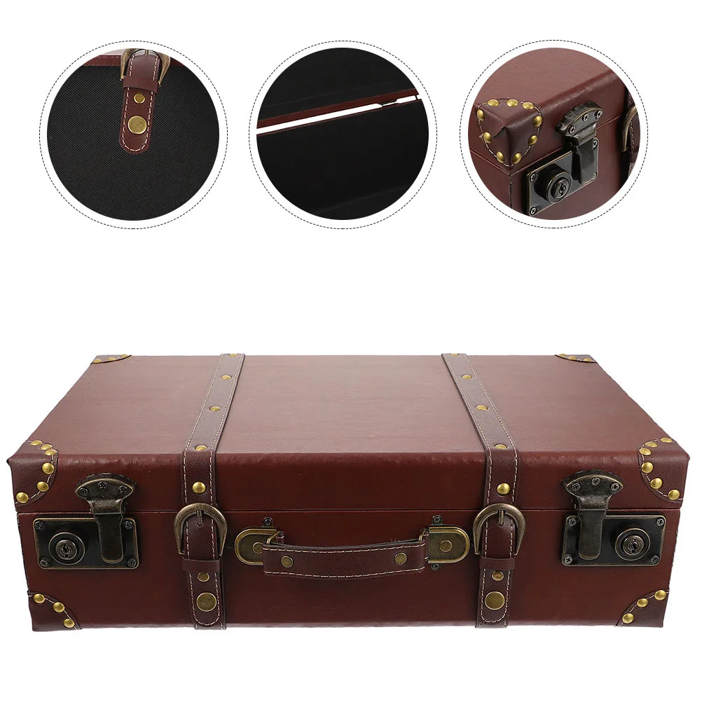 

Wooden Suitcase Decorative Boxes Home Vintage Style Retro Ornament Old-fashioned