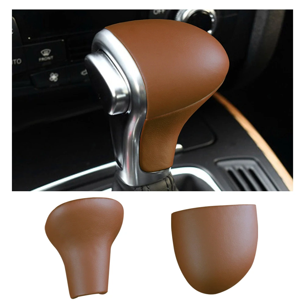 

Car Gear Shift Knob Cover Gear Lever Genuine Leather Cover LHD for Audi Q5 Q7 2009 2010 2011 2012 2013 2014 2015 2016 2017 2018