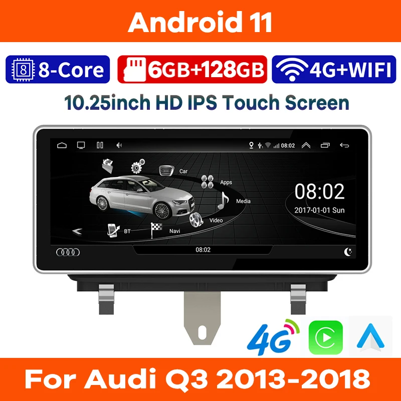 Автомагнитола 10 25 дюймов 6 ГБ + 128 Гб Android 11 мультимедийный плеер с GPS-навигацией для