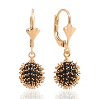 dckazz delicate cubic zircon cute hedgehog hoop earring 585 rose gold color women charm dangle earrings animal jewelry