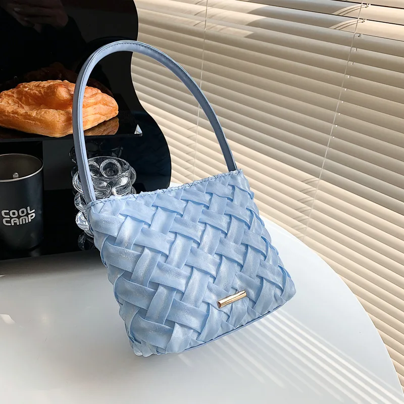 

2022 Summer Woven Bag Women's Handbag Croissant Sweet Dumpling Bag Hand-woven Bag Female Small Handbags