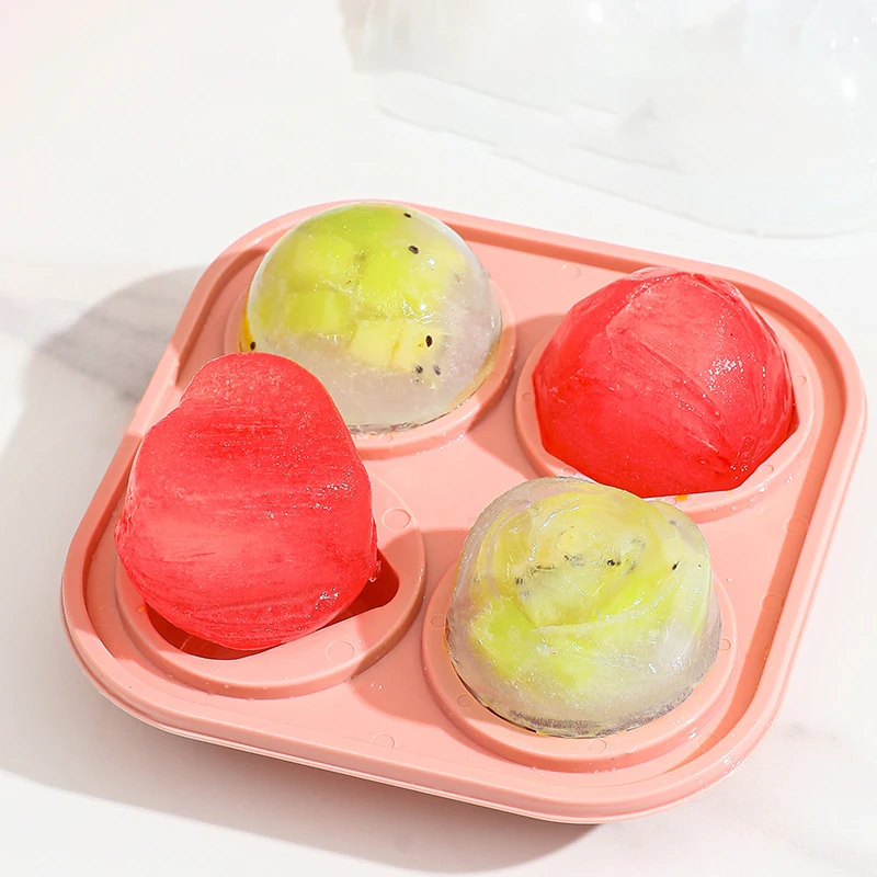 

NINETOP 4 Grids Rose Shape Ice Molds Balls For Summer 2023 Homemade Whiskey Wine Ice Cube Makers Round Ball Of Ice Maker