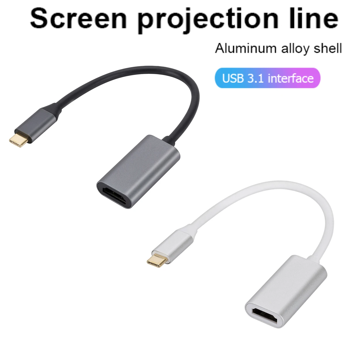 Портативный USB 3. 0 Type-C к HDMI-совместимый кабель-адаптер конвертер для ноутбука Huawei Mate 30 Samsung S8 S9 S10 Microsoft