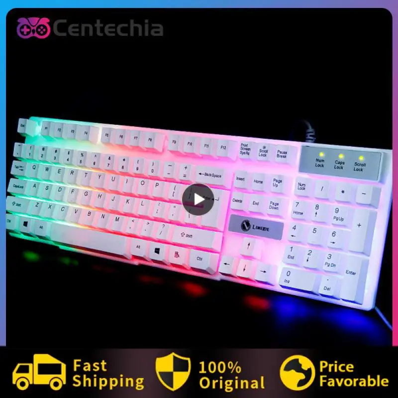 

Ultra-thin Colorful Keyboard Waterproof Usb Colorful Keyboard 104 Keys Ergonomics For Travel For Computer Laptop Gamer Portable