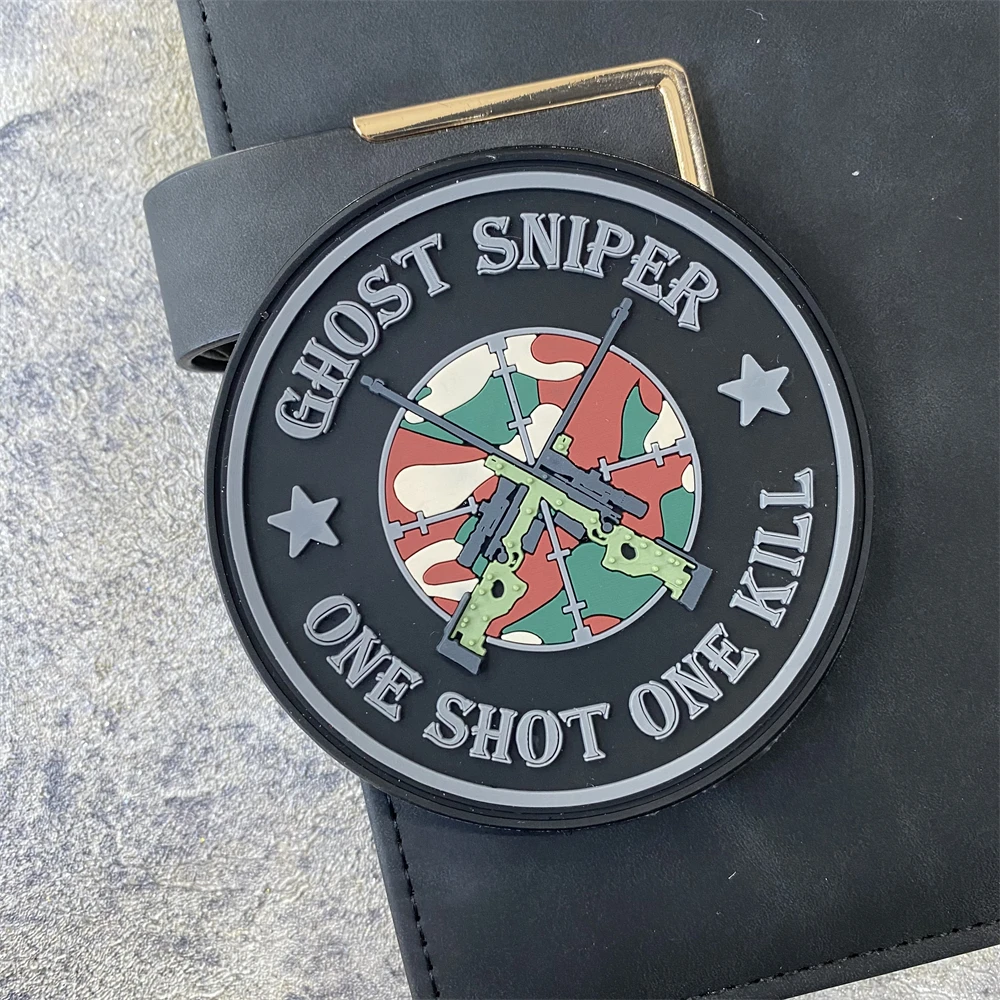 Тактическая нашивка из ПВХ привидение снайпера один выстрел раз убийца крючок и
