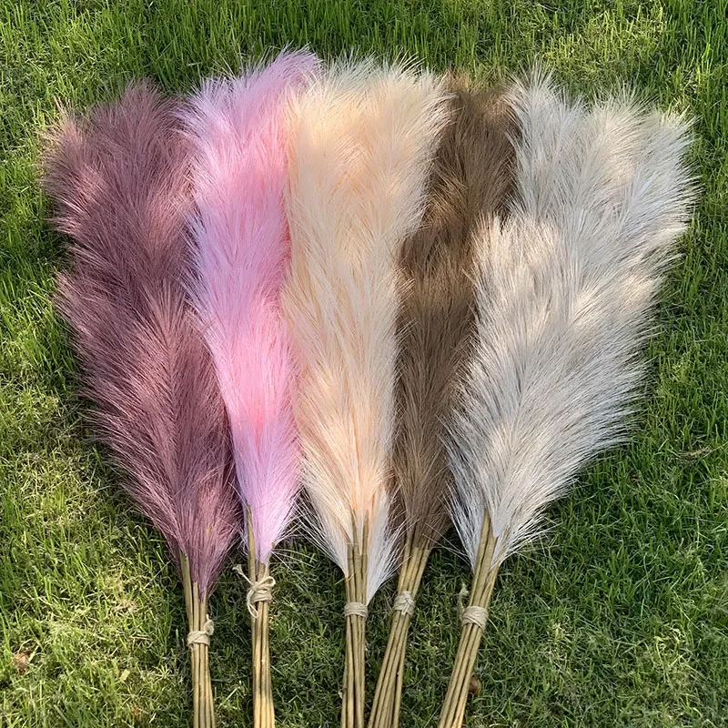 

Hot 1pc 120cm Artificial Pampas Grass Bouquet Vase Wedding Party Home Garden Decoration Plant Real Touch Fake Flower Reed Christ