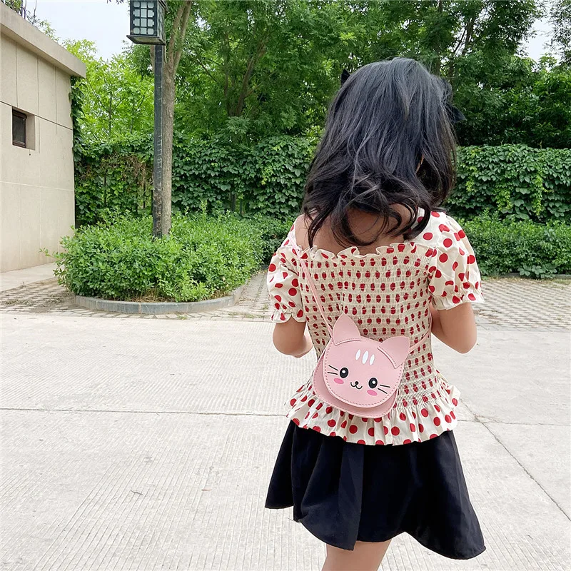 Baby Girls Fashion Accessory Coin Purse Handbags Boys Kids Small Shoulder Bag Cartoon Cute Cat Children's Mini Messenger Bags