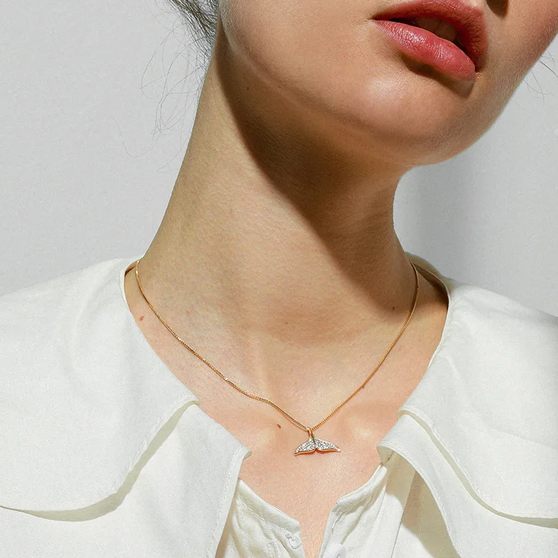 

Fishtail Dolphin Necklace Female Tide Net Red Ins Simple Temperament Niche Light Luxury Collarbone Chain