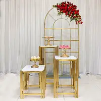 3 PCS Luxury Wedding Dessert Table Cake Stand Food Bread Crafts Cookies Display Rack Furniture Partition Backdrops Flower Holder