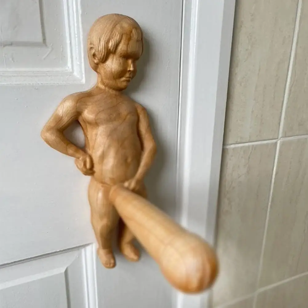 Boy Tissue Holder Wall-mounted Man Body Toilet Paper Holder Funny Wooden Little Boy Paper Holder Boy Tissue Toilet Roll Holder